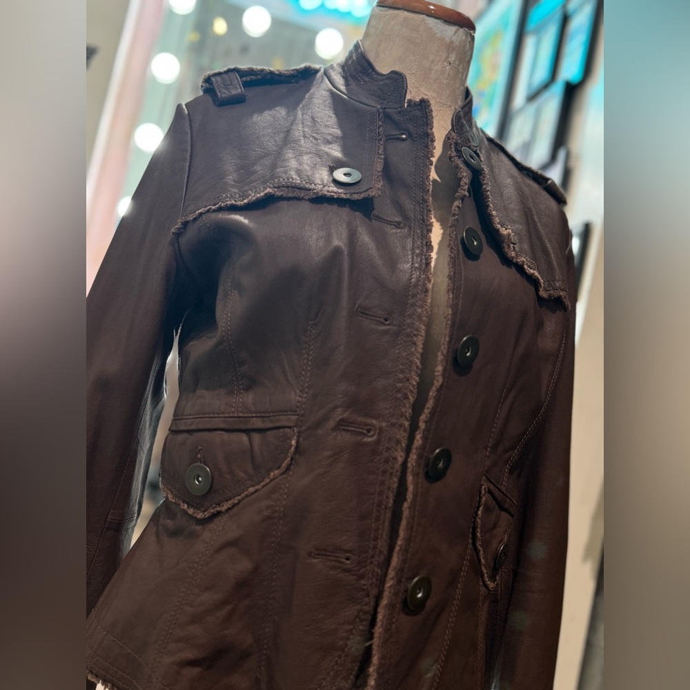 Distressed utility jacket - raw trim military inspired